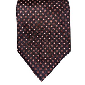 NWT Vintage Bert Pulitzer Mens Tie 100% Silk Black w/ Red Medallion 57x3.5” USA